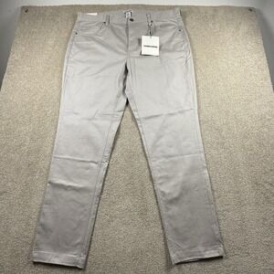 Thom Aaron Pants Mens 40x32 Light Gray Chino Stretch‎ Casual